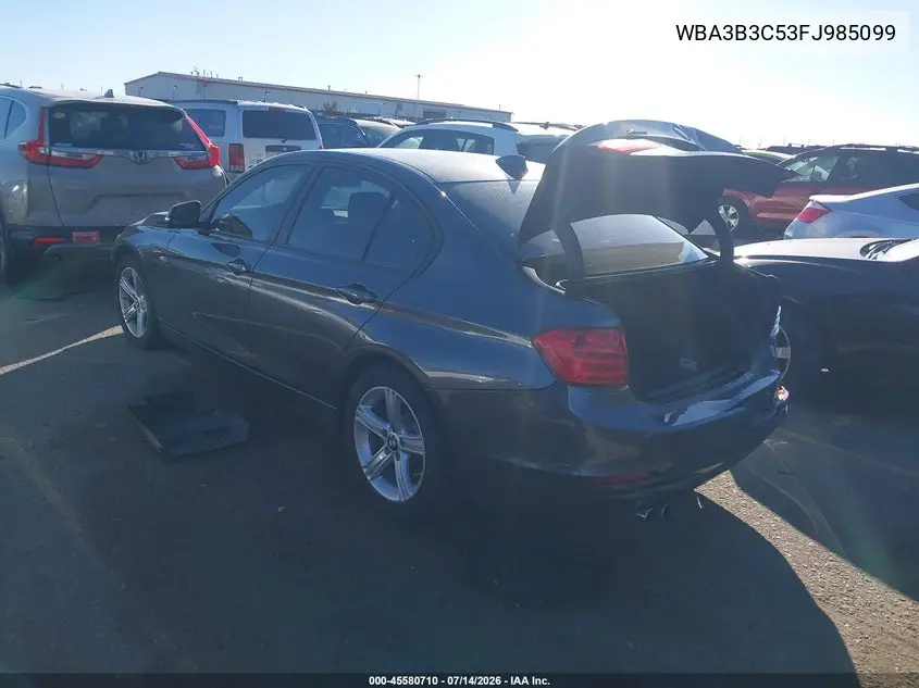 2015 BMW 328I xDrive VIN: WBA3B3C53FJ985099 Lot: 45580710