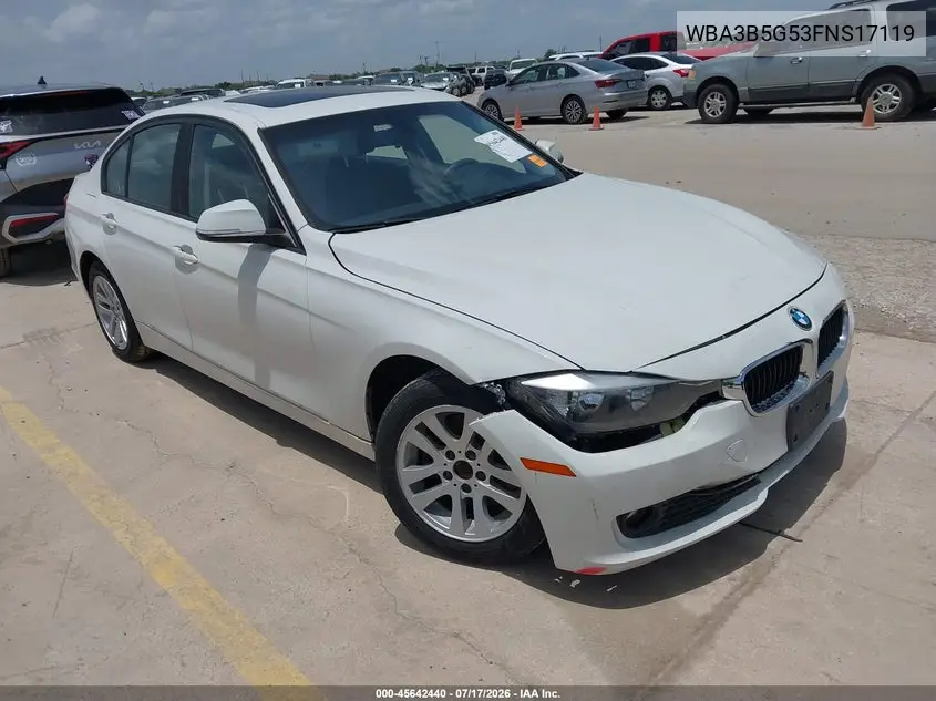 2015 BMW 328I xDrive VIN: WBA3B5G53FNS17119 Lot: 45642440