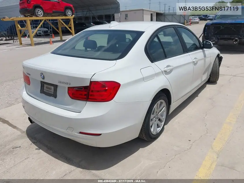 2015 BMW 328I xDrive VIN: WBA3B5G53FNS17119 Lot: 45642440