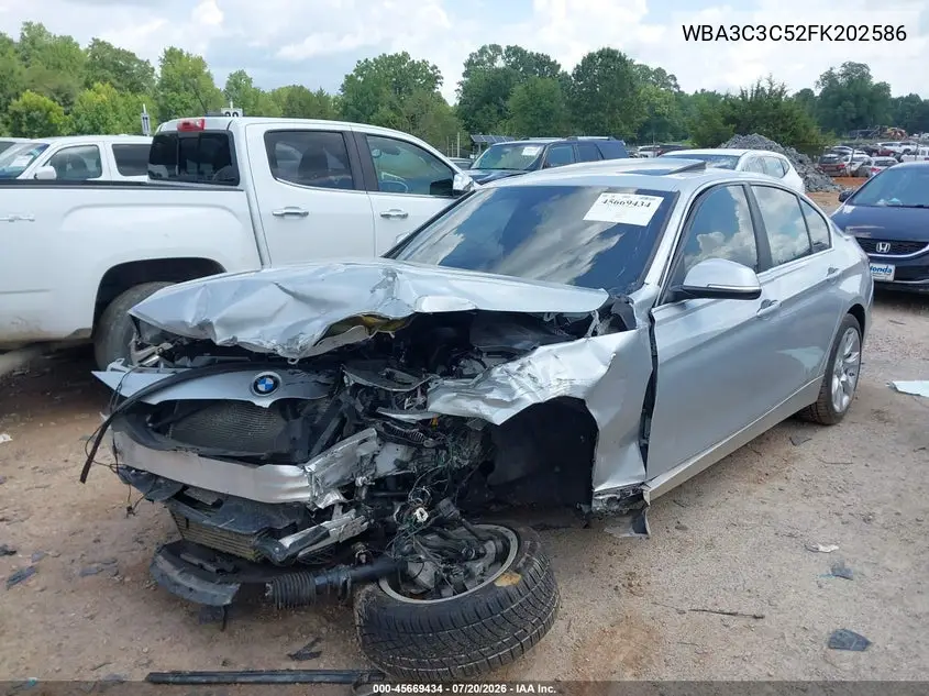 2015 BMW 320I xDrive VIN: WBA3C3C52FK202586 Lot: 45669434
