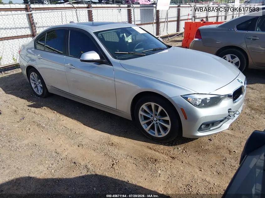 2016 BMW 320I VIN: WBA8A9C57GK617533 Lot: 45671164