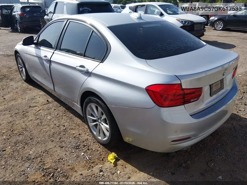 2016 BMW 320I VIN: WBA8A9C57GK617533 Lot: 45671164