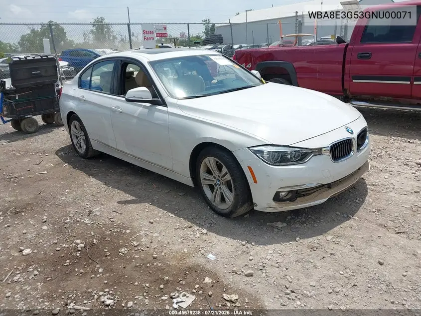 2016 BMW 328I xDrive VIN: WBA8E3G53GNU00071 Lot: 45679238