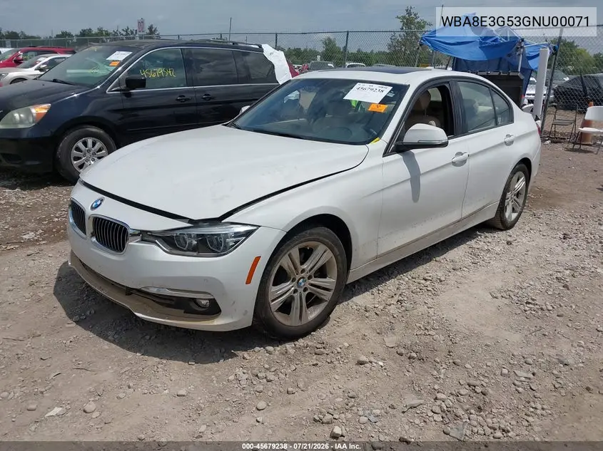 2016 BMW 328I xDrive VIN: WBA8E3G53GNU00071 Lot: 45679238