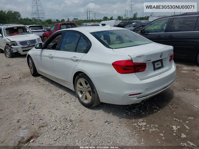 2016 BMW 328I xDrive VIN: WBA8E3G53GNU00071 Lot: 45679238