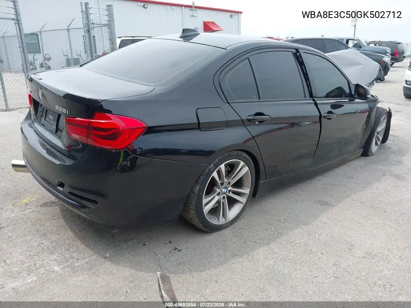 2016 BMW 328I xDrive VIN: WBA8E3C50GK502712 Lot: 45693554