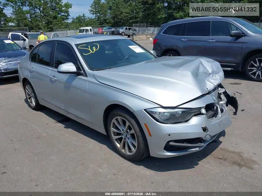 2017 BMW 320I xDrive VIN: WBA8E5G55HNU41332 Lot: 45588991