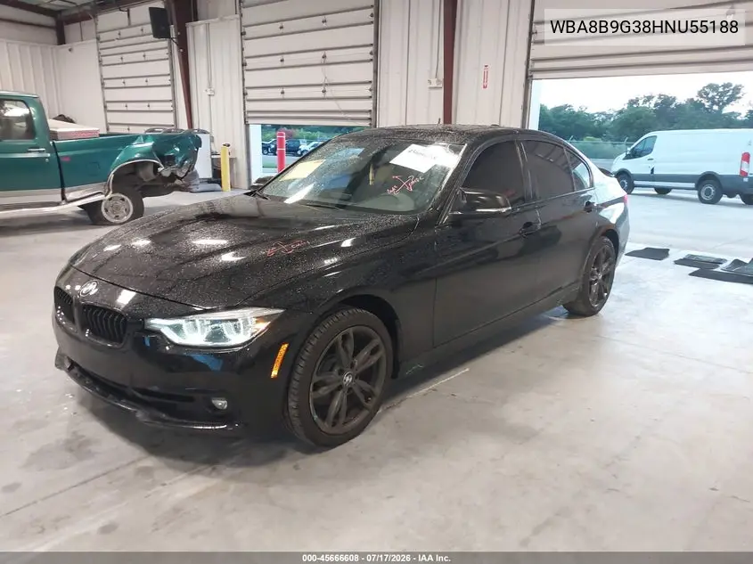 2017 BMW 3 Series 330I VIN: WBA8B9G38HNU55188 Lot: 45666608