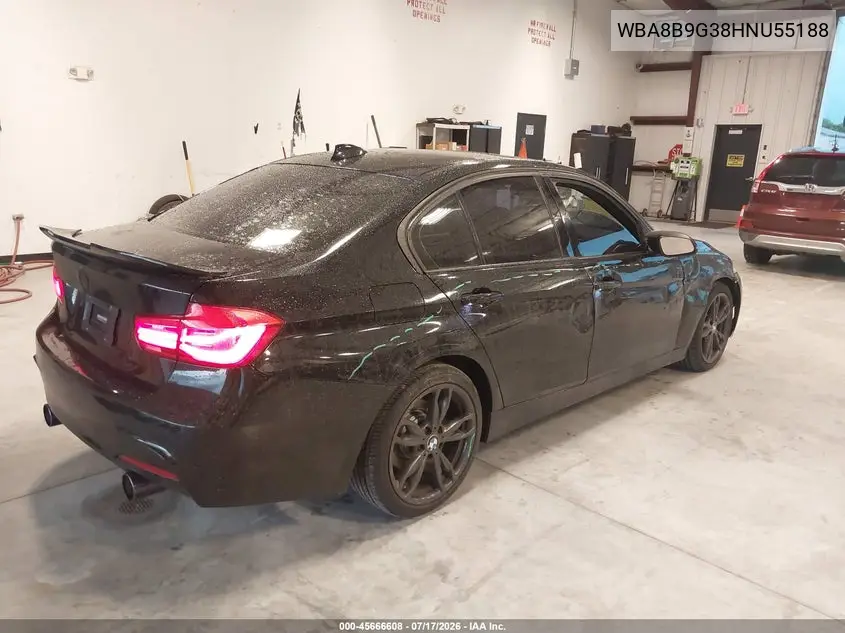 2017 BMW 3 Series 330I VIN: WBA8B9G38HNU55188 Lot: 45666608