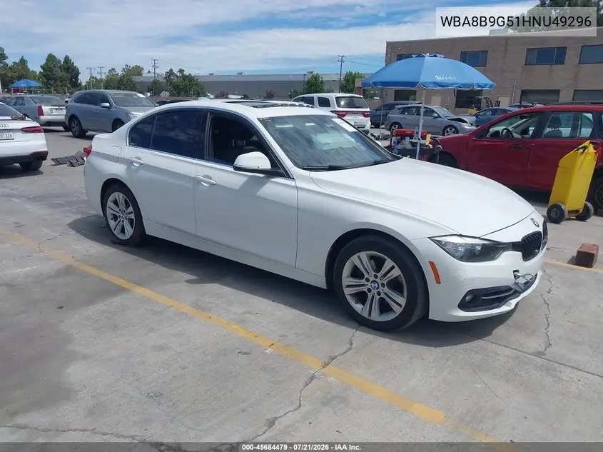 2017 BMW 3 Series 330I VIN: WBA8B9G51HNU49296 Lot: 45684479