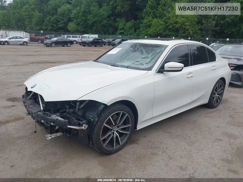 2019 BMW 330I xDrive VIN: WBA5R7C51KFH17230 Lot: 45428614