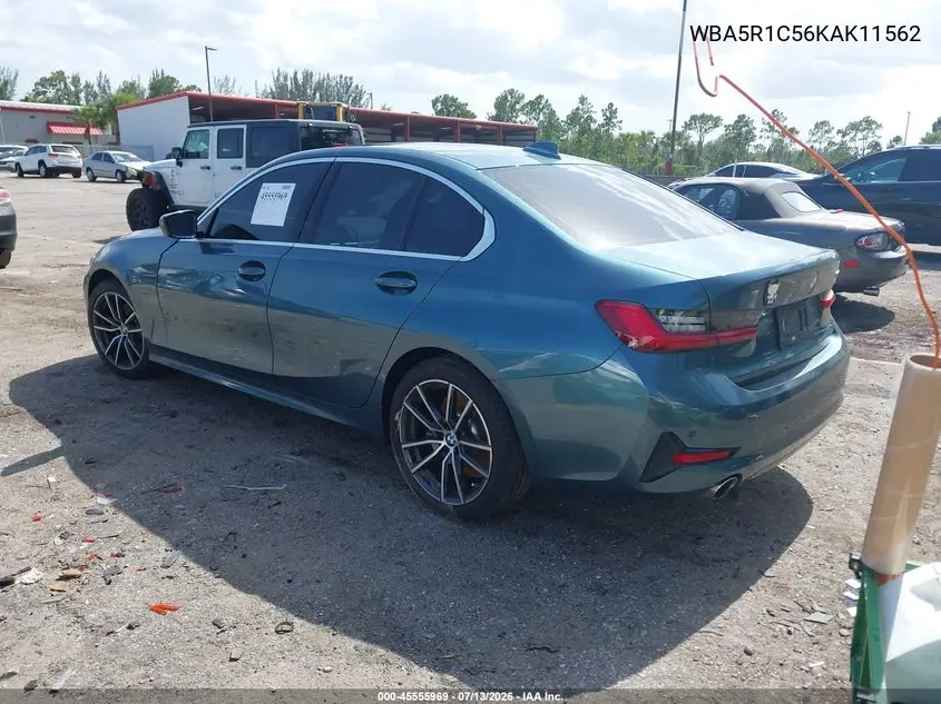 2019 BMW 330I VIN: WBA5R1C56KAK11562 Lot: 45555969