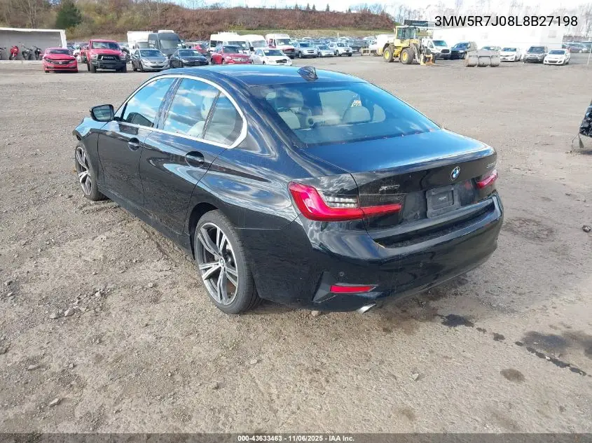 3MW5R7J08L8B27198 2020 BMW 330I xDrive