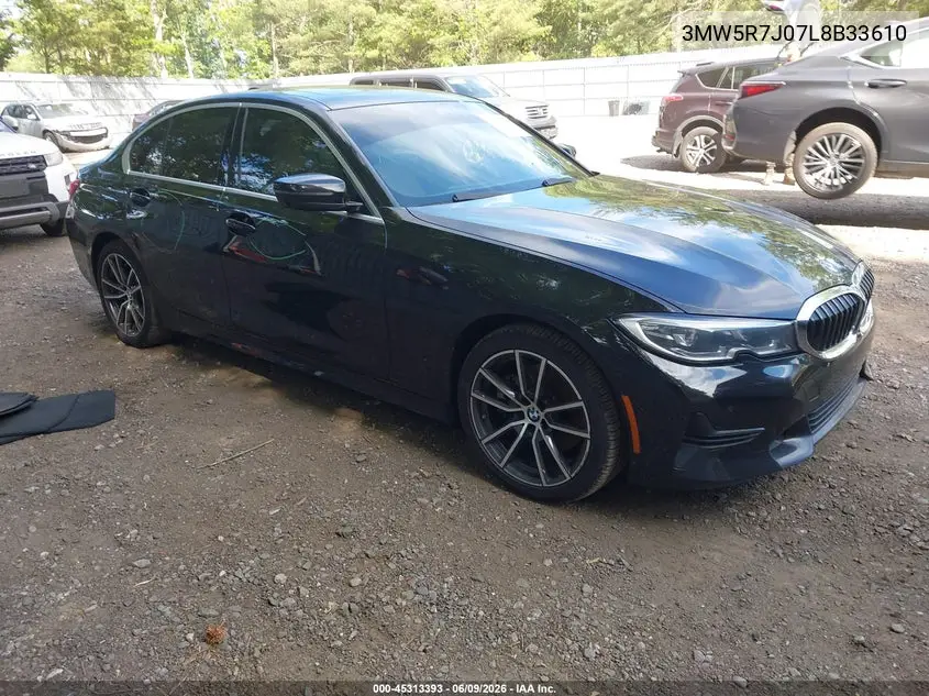 2020 BMW 330I xDrive VIN: 3MW5R7J07L8B33610 Lot: 45313393