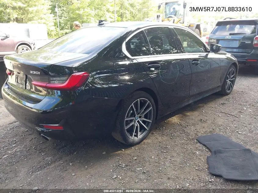 2020 BMW 330I xDrive VIN: 3MW5R7J07L8B33610 Lot: 45313393