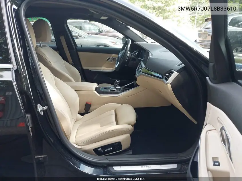 2020 BMW 330I xDrive VIN: 3MW5R7J07L8B33610 Lot: 45313393