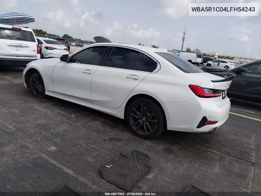 2020 BMW 330I VIN: WBA5R1C04LFH54243 Lot: 45577803