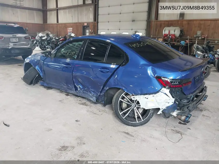 2021 BMW 3 Series M340I VIN: 3MW5U7J09M8B49355 Lot: 45515407