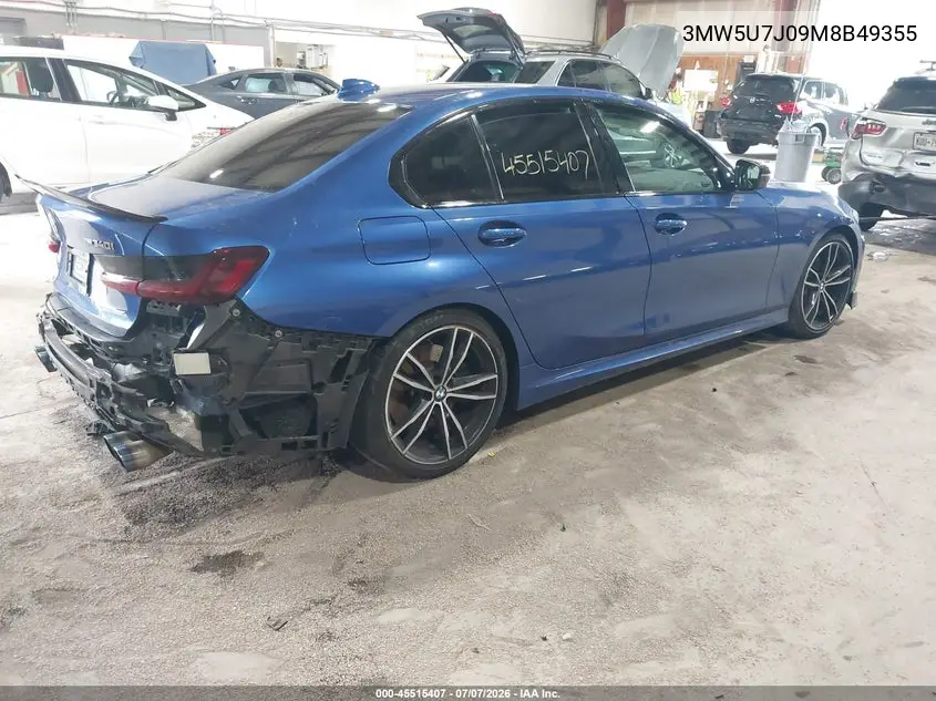 2021 BMW 3 Series M340I VIN: 3MW5U7J09M8B49355 Lot: 45515407