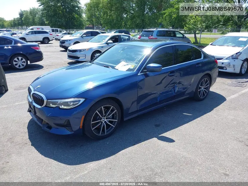 2021 BMW 330I VIN: 3MW5R1J08M8B49670 Lot: 45673925