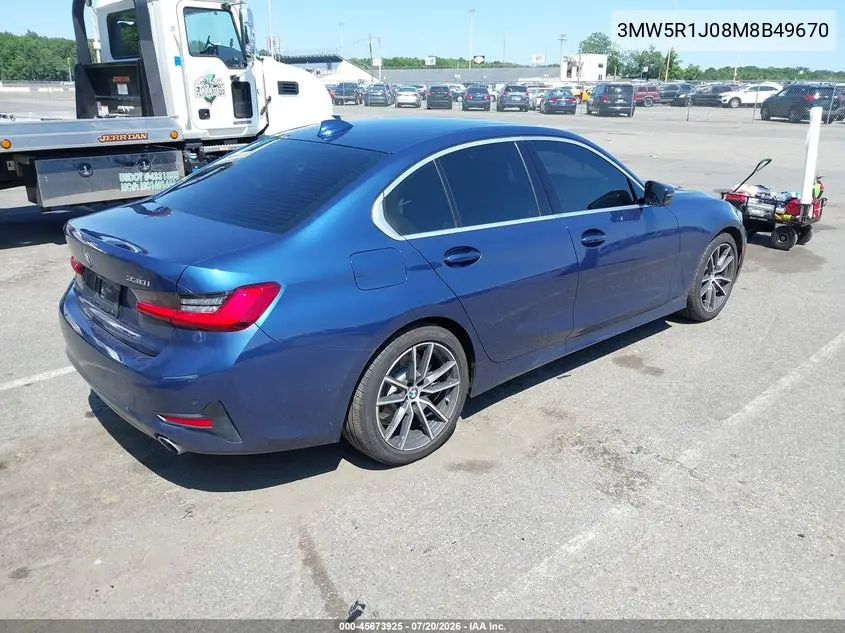 2021 BMW 330I VIN: 3MW5R1J08M8B49670 Lot: 45673925