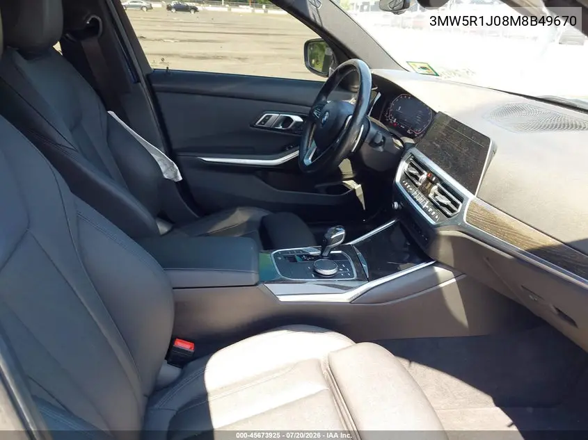 2021 BMW 330I VIN: 3MW5R1J08M8B49670 Lot: 45673925
