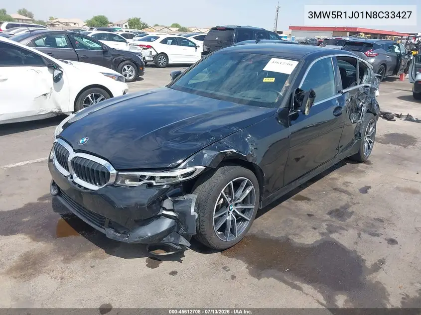 2022 BMW 330I VIN: 3MW5R1J01N8C33427 Lot: 45612708