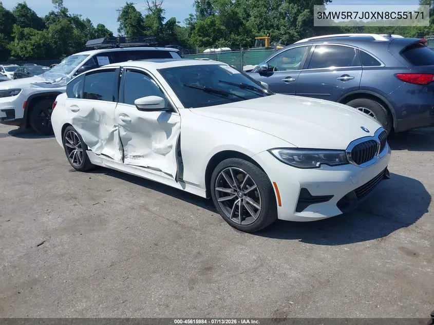 2022 BMW 330I xDrive VIN: 3MW5R7J0XN8C55171 Lot: 45615984