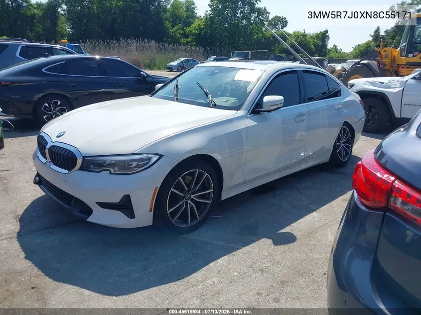 2022 BMW 330I xDrive VIN: 3MW5R7J0XN8C55171 Lot: 45615984