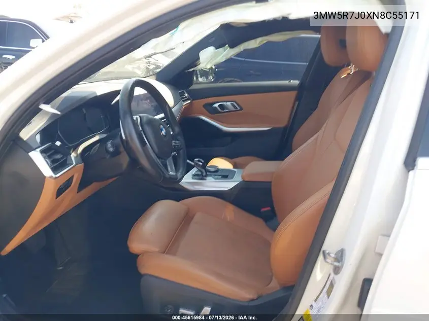 2022 BMW 330I xDrive VIN: 3MW5R7J0XN8C55171 Lot: 45615984