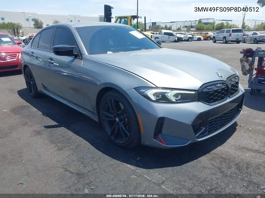 2023 BMW M340I VIN: 3MW49FS09P8D40512 Lot: 45666746