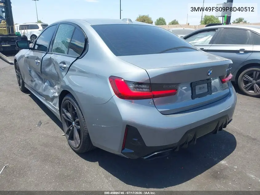 2023 BMW M340I VIN: 3MW49FS09P8D40512 Lot: 45666746