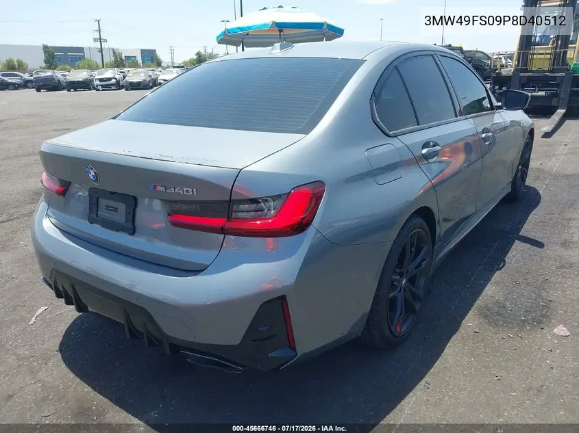 2023 BMW M340I VIN: 3MW49FS09P8D40512 Lot: 45666746