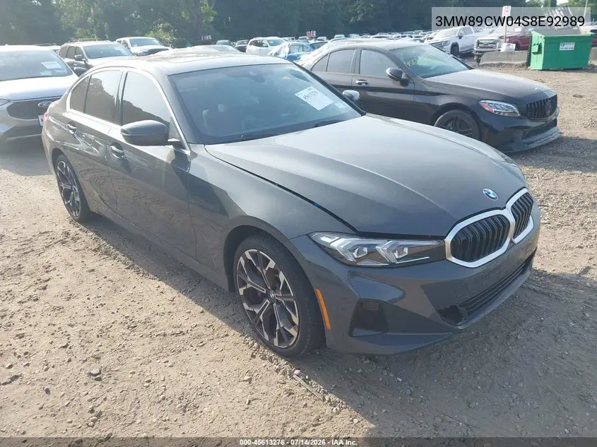 2025 BMW 330I xDrive VIN: 3MW89CW04S8E92989 Lot: 45613276