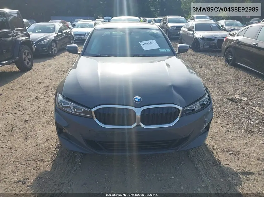 2025 BMW 330I xDrive VIN: 3MW89CW04S8E92989 Lot: 45613276