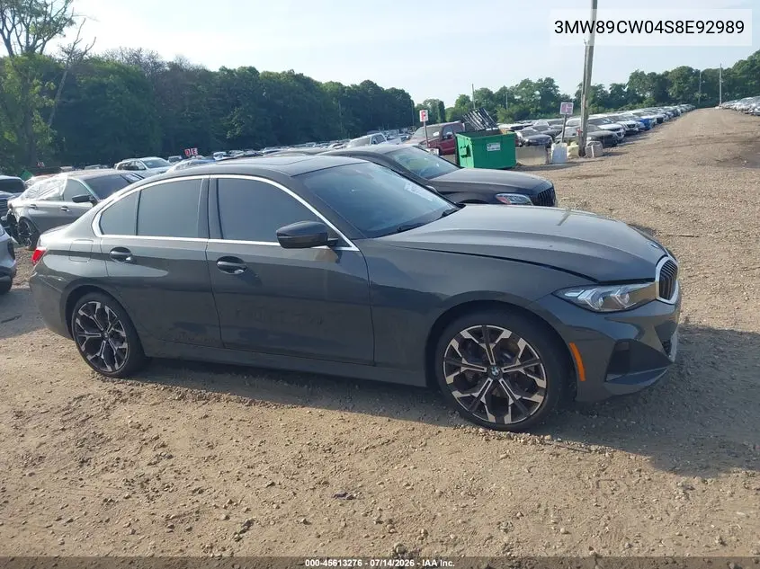 2025 BMW 330I xDrive VIN: 3MW89CW04S8E92989 Lot: 45613276