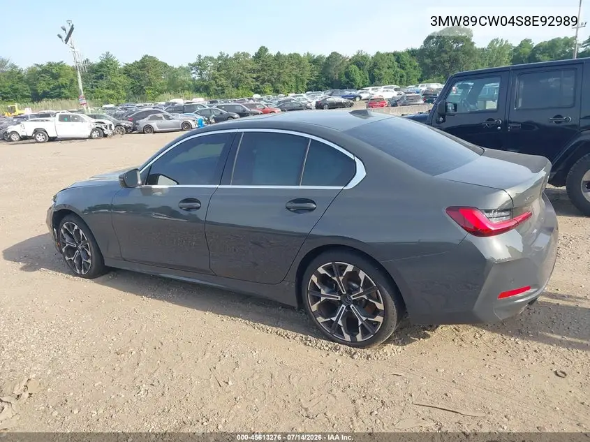 2025 BMW 330I xDrive VIN: 3MW89CW04S8E92989 Lot: 45613276