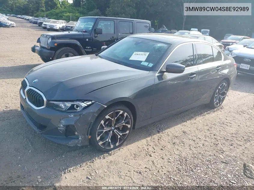2025 BMW 330I xDrive VIN: 3MW89CW04S8E92989 Lot: 45613276