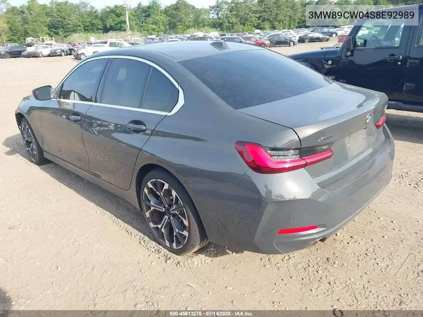 2025 BMW 330I xDrive VIN: 3MW89CW04S8E92989 Lot: 45613276