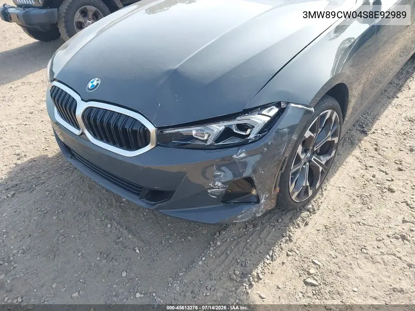 2025 BMW 330I xDrive VIN: 3MW89CW04S8E92989 Lot: 45613276