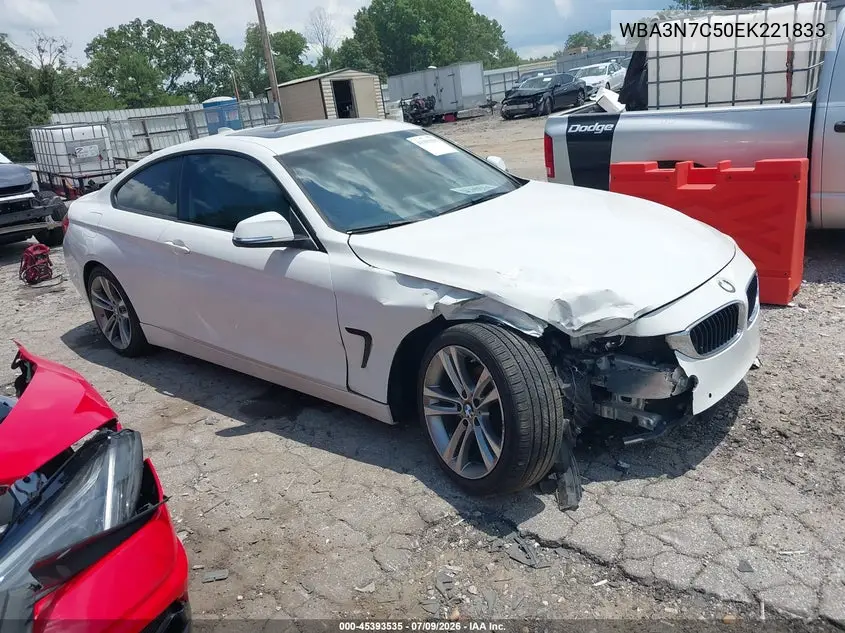 2014 BMW 428I VIN: WBA3N7C50EK221833 Lot: 45393535