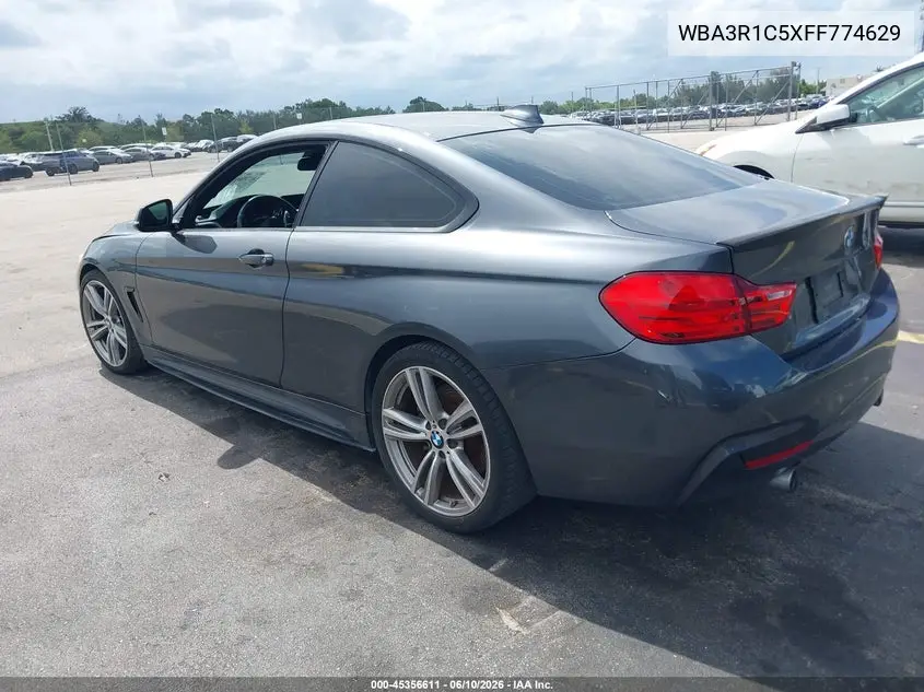 2015 BMW 435I VIN: WBA3R1C5XFF774629 Lot: 45356611