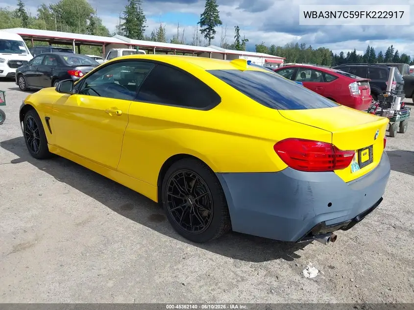 2015 BMW 428I VIN: WBA3N7C59FK222917 Lot: 45362140