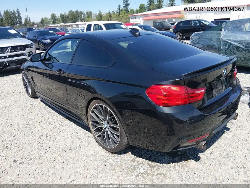 2015 BMW 435I VIN: WBA3R1C5XFK194367 Lot: 45462096