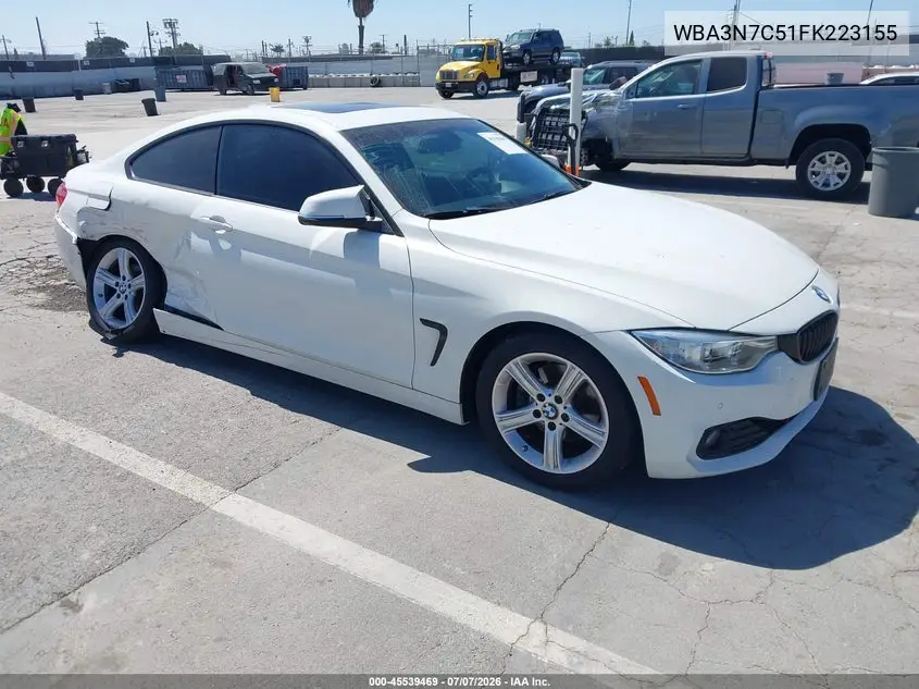 2015 BMW 428I VIN: WBA3N7C51FK223155 Lot: 45539469