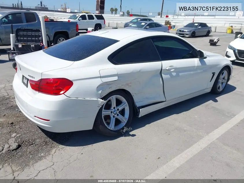 2015 BMW 428I VIN: WBA3N7C51FK223155 Lot: 45539469