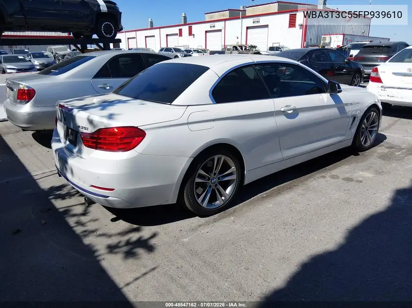 2015 BMW 435I VIN: WBA3T3C55FP939610 Lot: 45547162