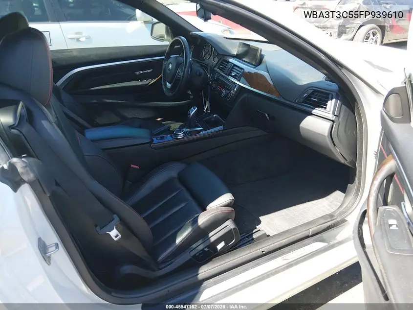 2015 BMW 435I VIN: WBA3T3C55FP939610 Lot: 45547162
