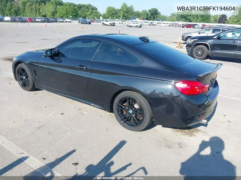 2015 BMW 435I VIN: WBA3R1C59FK194604 Lot: 45606039