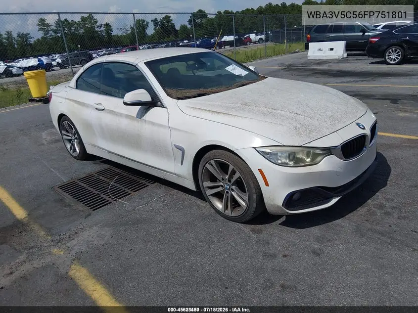 2015 BMW 428I VIN: WBA3V5C56FP751801 Lot: 45623480